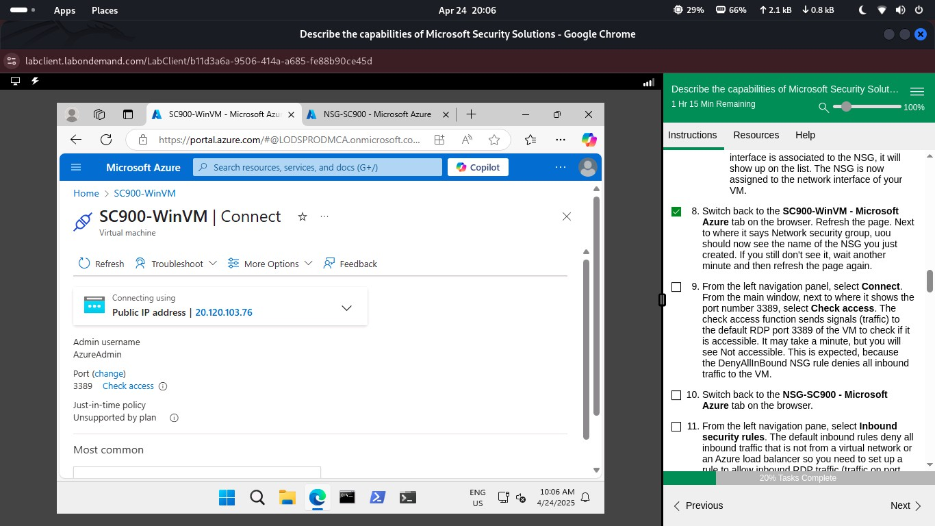 Testing RDP connectivity