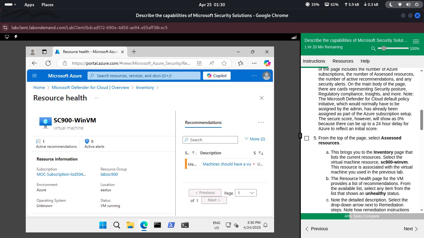 Security recommendations