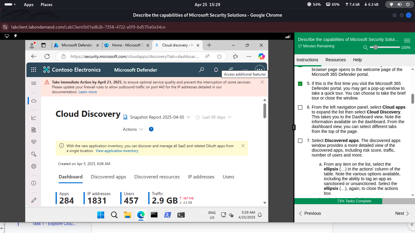 Cloud Discovery dashboard