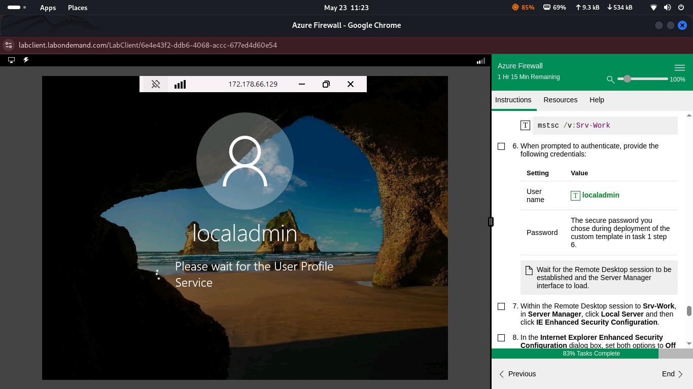 Step 10 – RDP Login to Workload VM