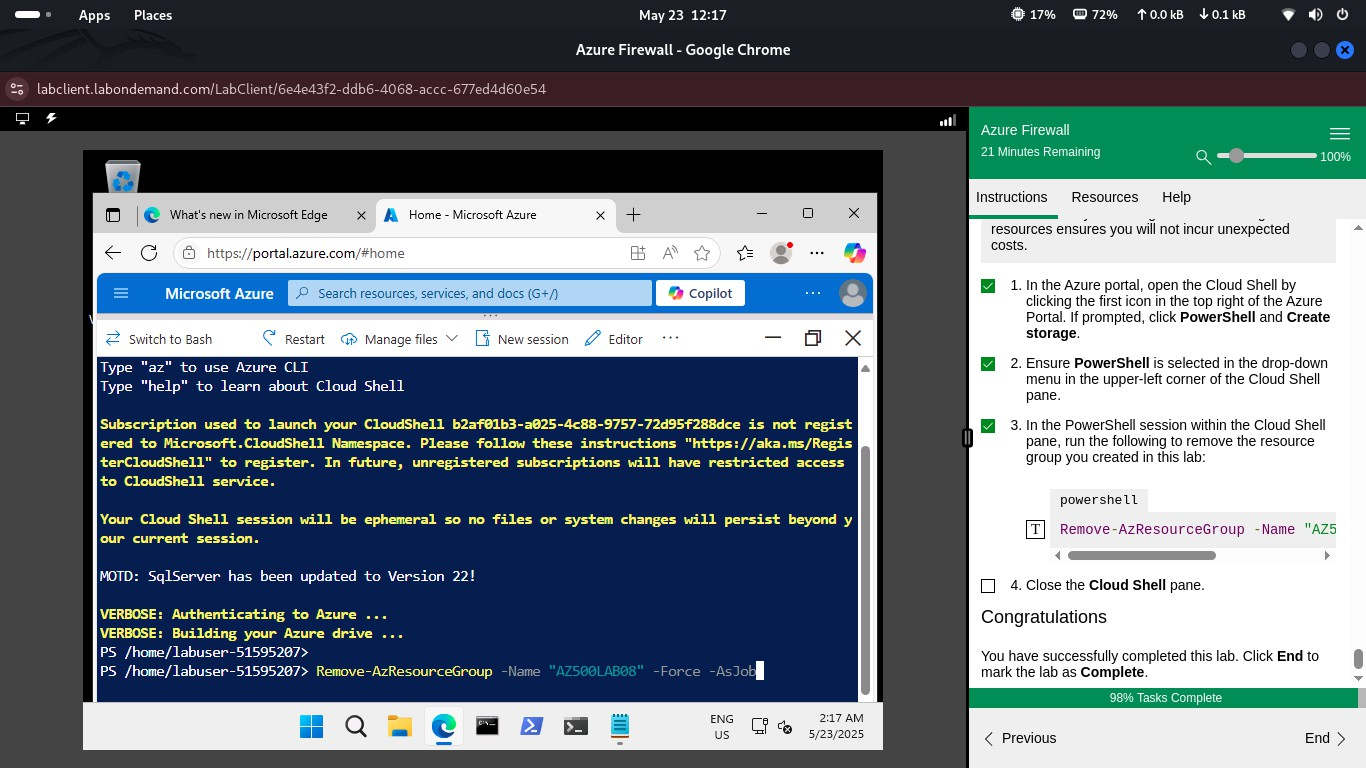 Step 14 – Remove Resource Group
